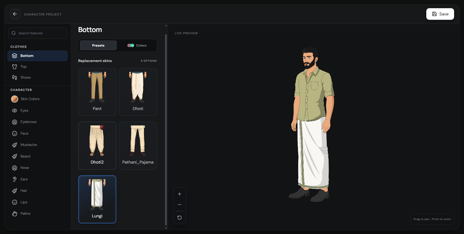 AutoDraft AI character customization editor