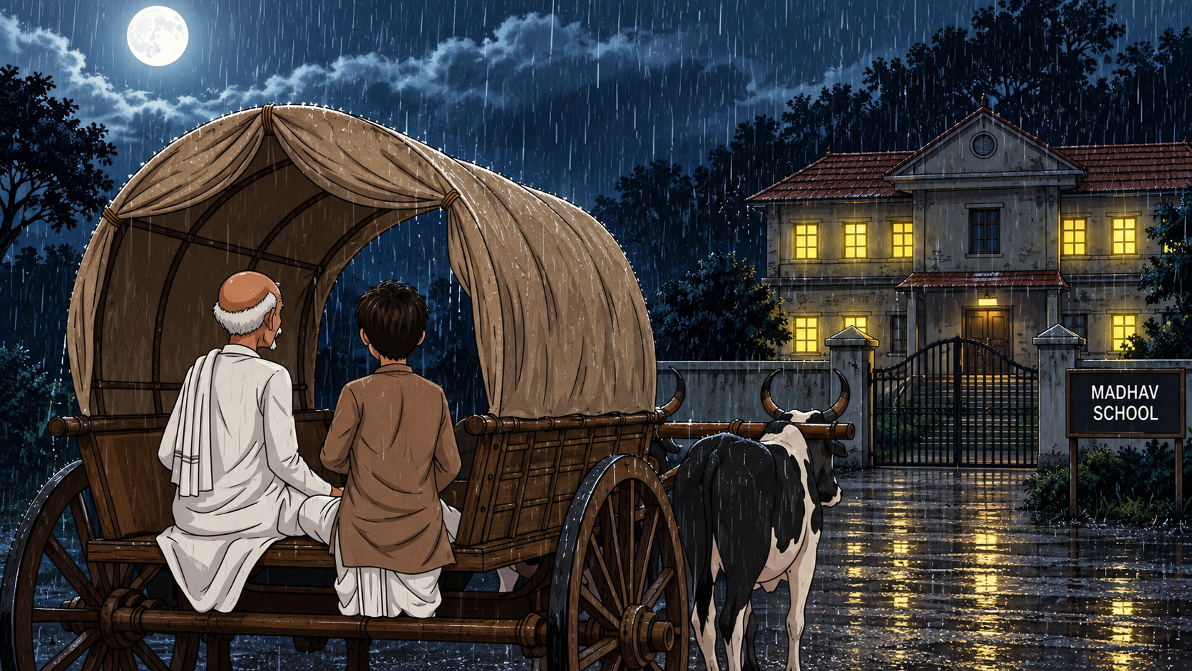 AI generated rainy school story thumbnail